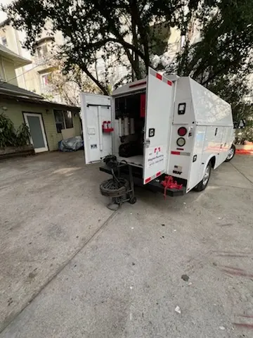 Magnet Plumbing service vehicle on-site for Water Heater Repair in Shandra Estates